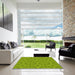 Square Patterned Pistachio Green Rug in a Living Room, pat3829yw