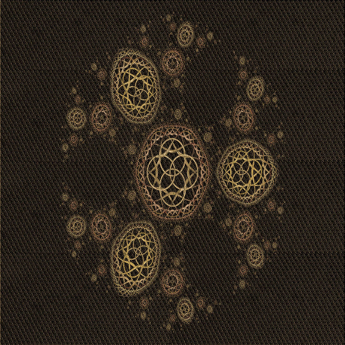 Round Patterned Black Rug, pat383brn