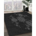 Machine Washable Transitional Black Rug in a Family Room, wshpat383gry