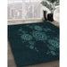 Machine Washable Transitional Black Rug in a Family Room, wshpat383lblu