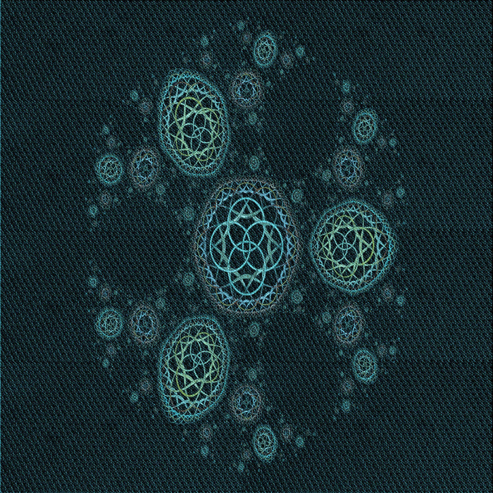 Round Patterned Black Rug, pat383lblu