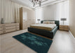 Patterned Black Rug in a Bedroom, pat383lblu