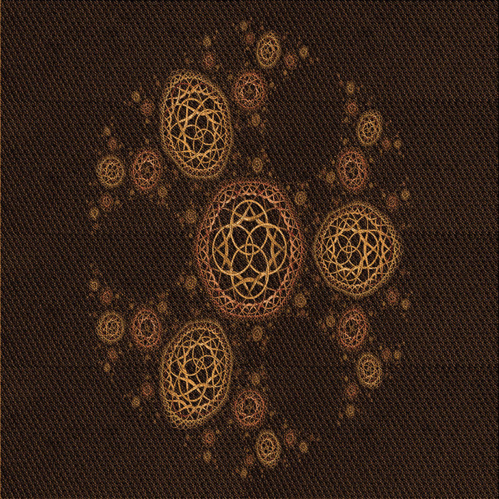 Round Patterned Red Brown Rug, pat383org