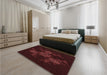 Patterned Chocolate Brown Rug in a Bedroom, pat383rd