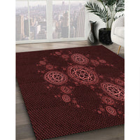 Patterned Chocolate Brown Rug, pat383rd