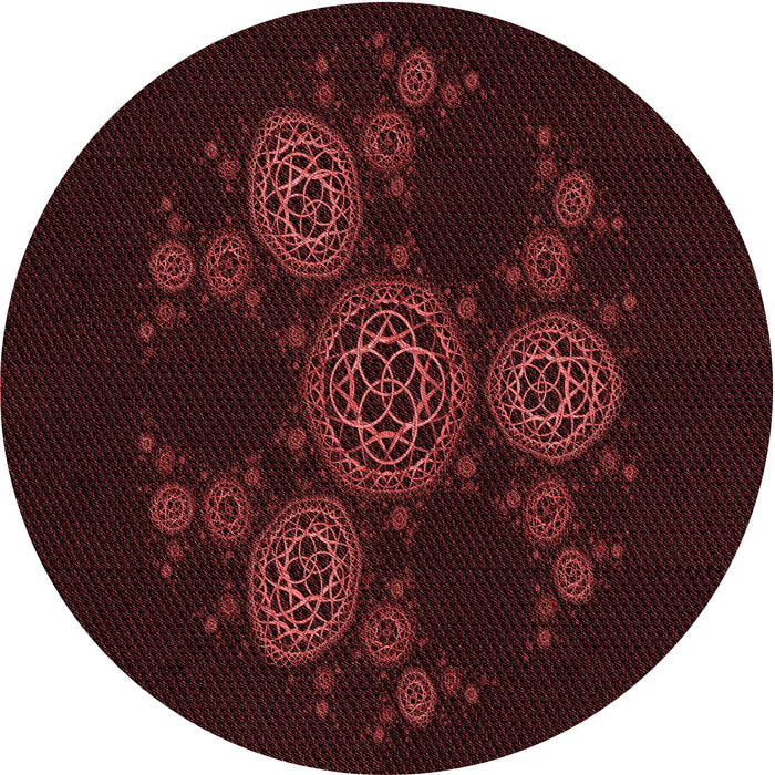 Square Patterned Chocolate Brown Rug, pat383rd