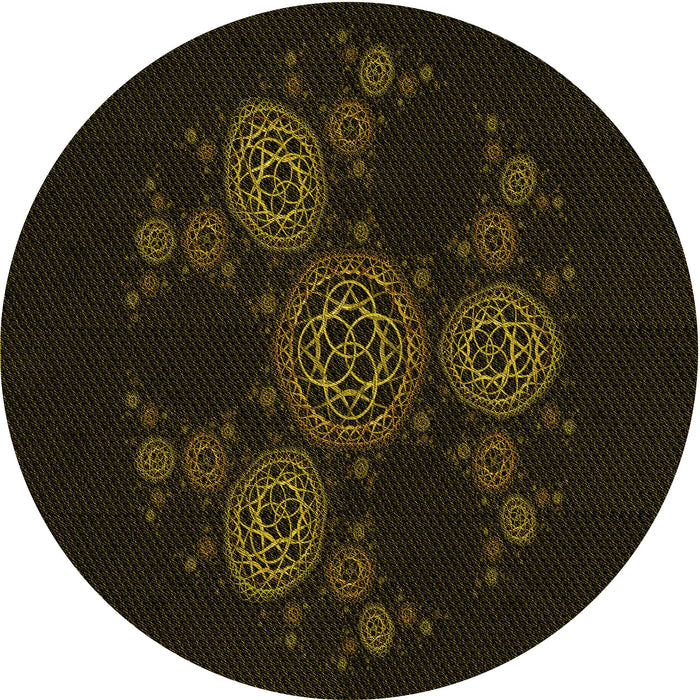 Square Patterned Black Rug, pat383yw