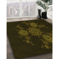 Patterned Black Rug, pat383yw