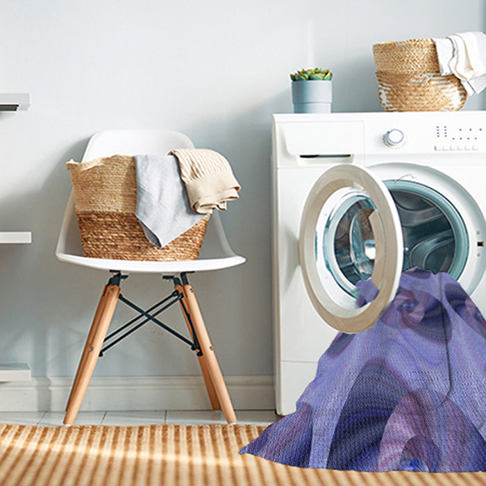 Machine Washable Transitional Deep Periwinkle Purple Rug in a Washing Machine, wshpat3830blu