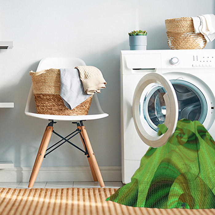 Machine Washable Transitional Green Rug in a Washing Machine, wshpat3830grn