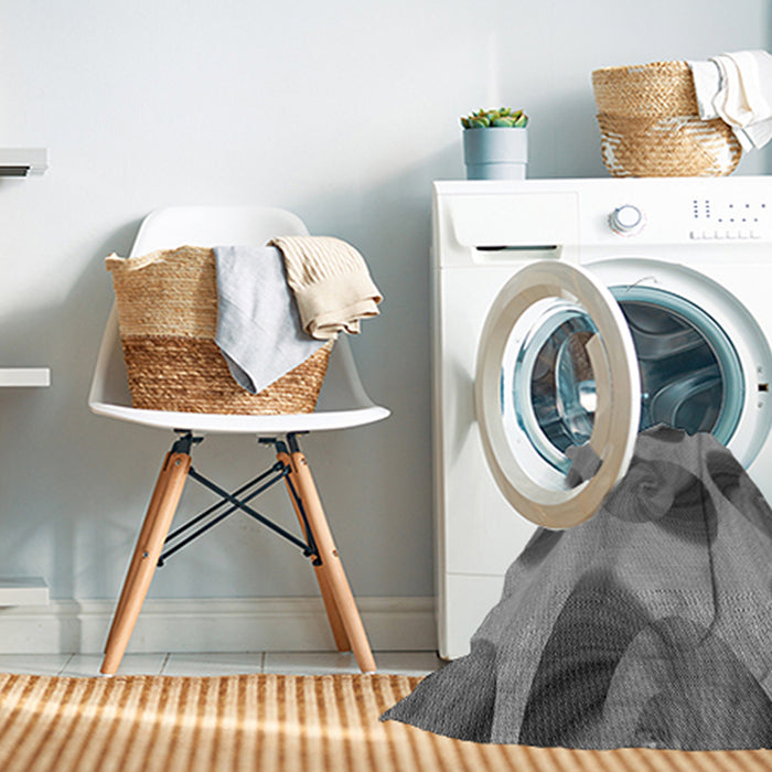 Machine Washable Transitional Grey Gray Rug in a Washing Machine, wshpat3830gry