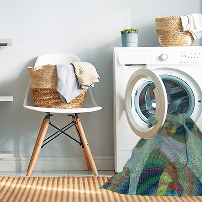 Machine Washable Transitional Grey Gray Rug in a Washing Machine, wshpat3830lblu