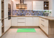 Patterned Green Rug in a Kitchen, pat3831grn