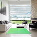 Machine Washable Transitional Green Rug in a Kitchen, wshpat3831grn