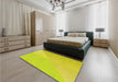 Patterned Green Rug in a Bedroom, pat3831yw