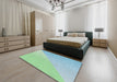 Patterned Mint Green Novelty Rug in a Bedroom, pat3831