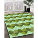 Patterned Pastel Green Rug in Family Room, pat3832grn