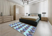 Patterned Purple Rug in a Bedroom, pat3832lblu