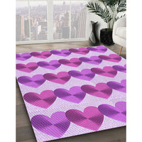 Patterned Pastel Purple Pink Rug, pat3832pur