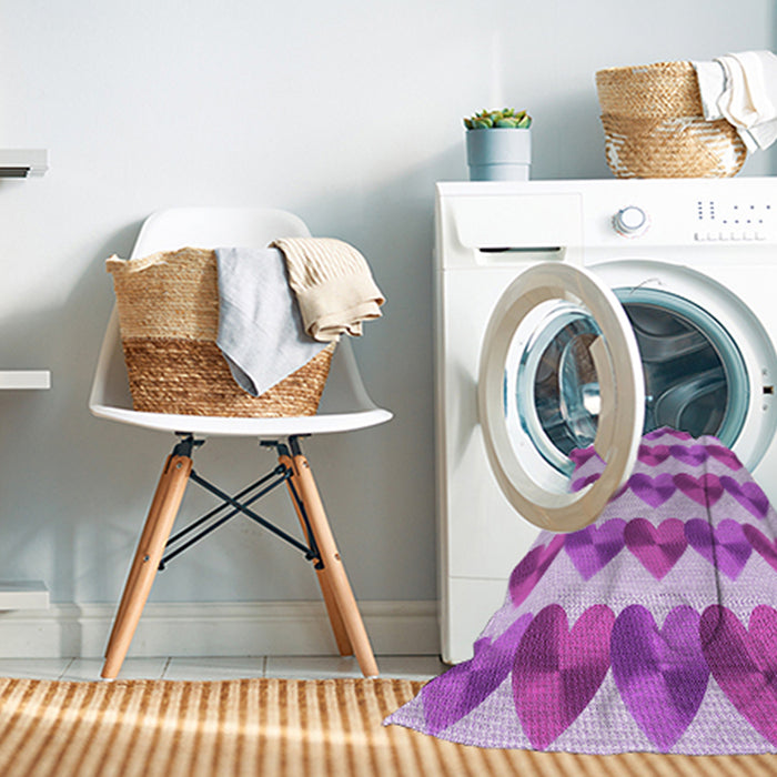 Machine Washable Transitional Pastel Purple Pink Rug in a Washing Machine, wshpat3832pur