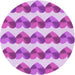 Square Patterned Pastel Purple Pink Rug, pat3832pur