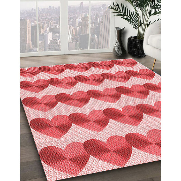 Machine Washable Transitional Pastel Pink Rug in a Family Room, wshpat3832rd