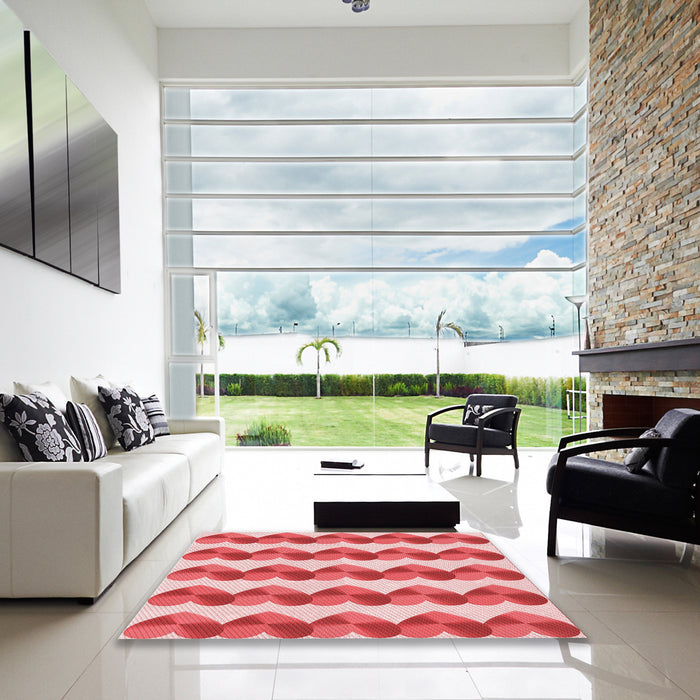 Machine Washable Transitional Pastel Pink Rug in a Kitchen, wshpat3832rd