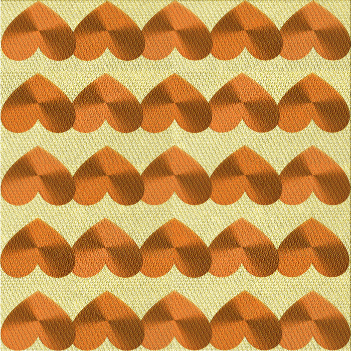 Round Patterned Orange Red Orange Rug, pat3832yw