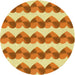 Square Patterned Orange Red Orange Rug, pat3832yw