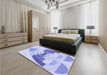 Patterned Blue Rug in a Bedroom, pat3833blu