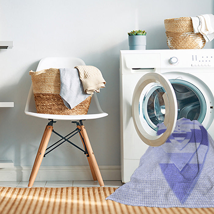 Machine Washable Transitional Blue Rug in a Washing Machine, wshpat3833blu
