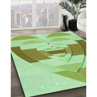 Patterned Green Rug, pat3833grn