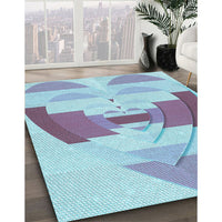 Patterned Light Purple Blue Rug, pat3833lblu