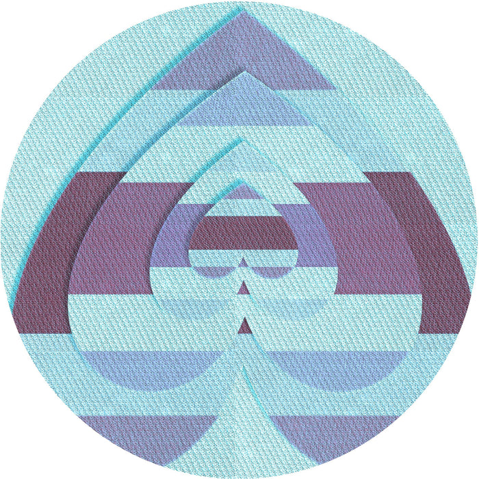 Square Patterned Light Purple Blue Rug, pat3833lblu