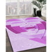 Machine Washable Transitional Blossom Pink Rug in a Family Room, wshpat3833pur