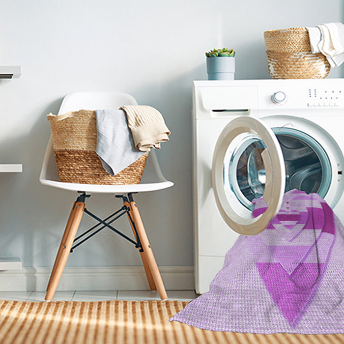Machine Washable Transitional Blossom Pink Rug in a Washing Machine, wshpat3833pur