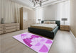 Patterned Blossom Pink Rug in a Bedroom, pat3833pur