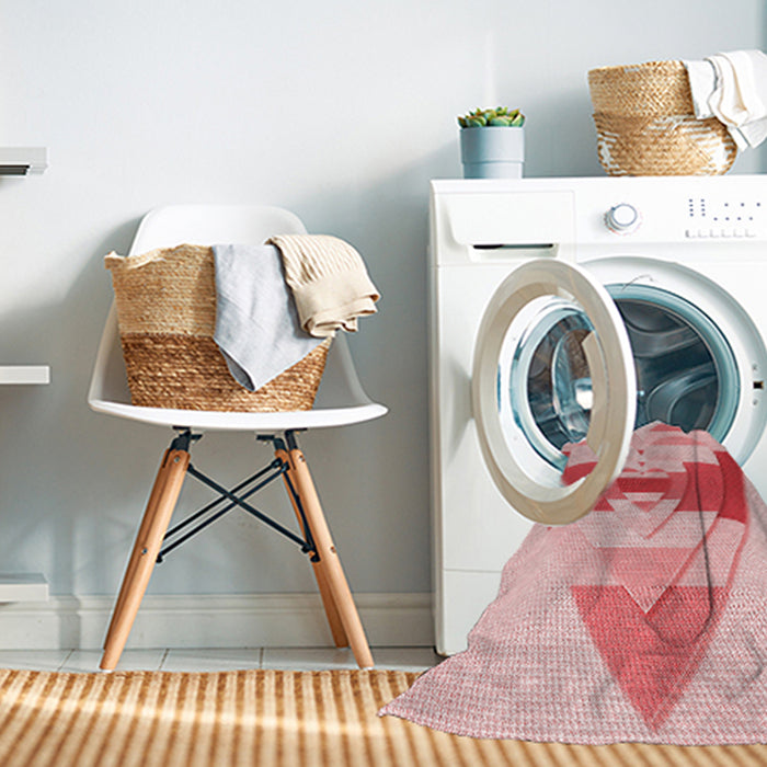 Machine Washable Transitional Pink Rug in a Washing Machine, wshpat3833rd