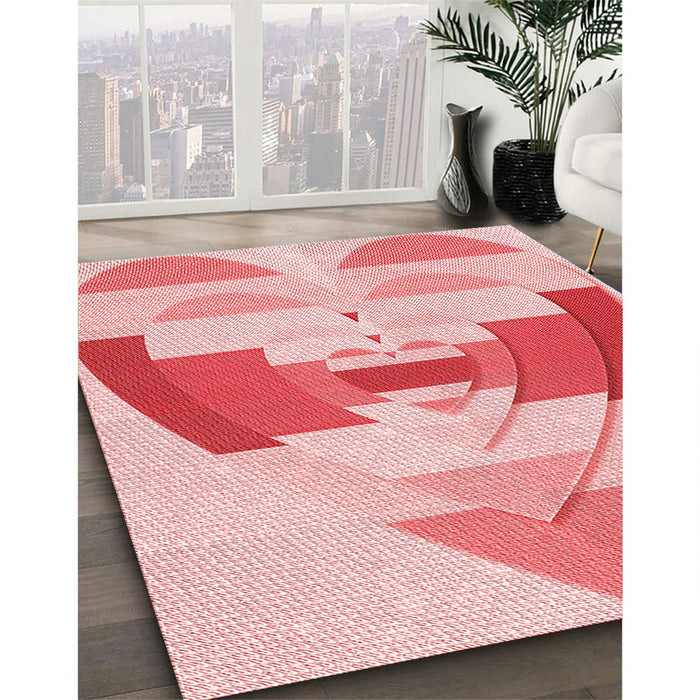 Machine Washable Transitional Pink Rug in a Family Room, wshpat3833rd