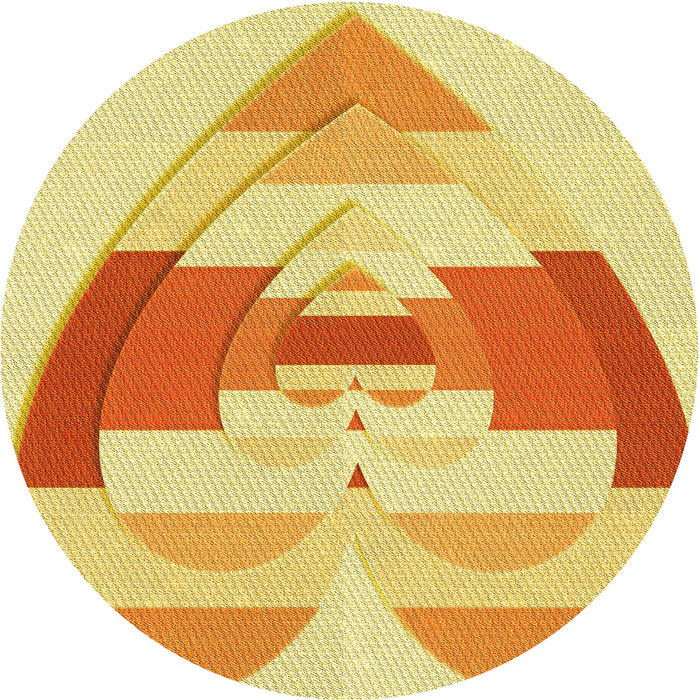 Square Patterned Neon Orange Rug, pat3833yw