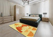 Patterned Neon Orange Rug in a Bedroom, pat3833yw