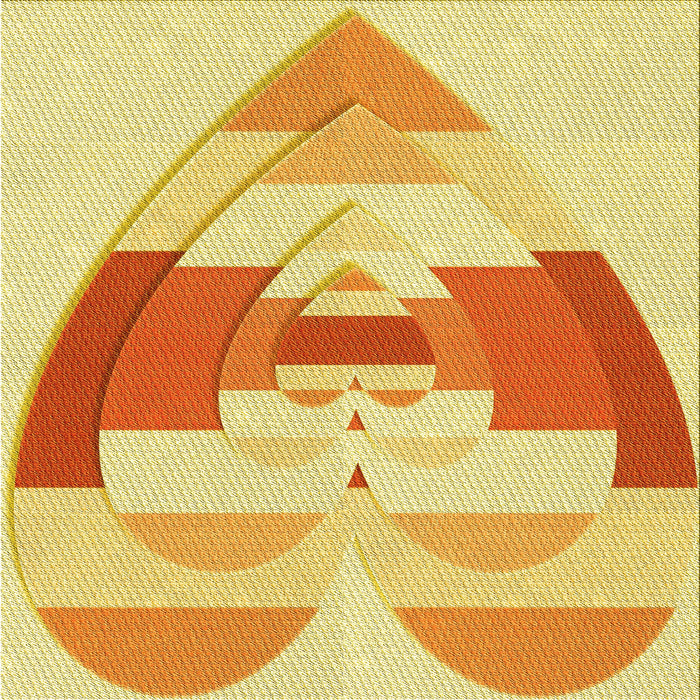 Round Patterned Neon Orange Rug, pat3833yw