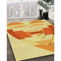 Patterned Neon Orange Rug, pat3833yw