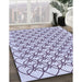 Patterned Lavender Blue Rug in Family Room, pat3834blu