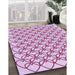 Machine Washable Transitional Magenta Pink Rug in a Family Room, wshpat3834pur