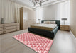 Patterned Red Rug in a Bedroom, pat3834rd