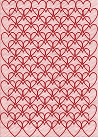 Machine Washable Transitional Red Rug, wshpat3834rd