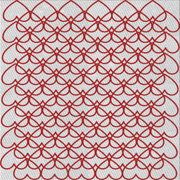 Sideview of Machine Washable Transitional Cherry Red Rug, wshpat3834