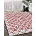Patterned Cherry Red Novelty Rug in Family Room, pat3834