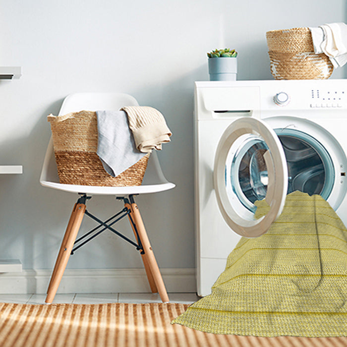 Machine Washable Transitional Golden Brown Yellow Rug in a Washing Machine, wshpat3835yw